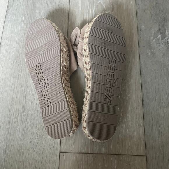 J/Slides 'Ritsy' Women's 10 Espadrille Suede Bow Slide Slip On Platform Sandal - Picture 8 of 11